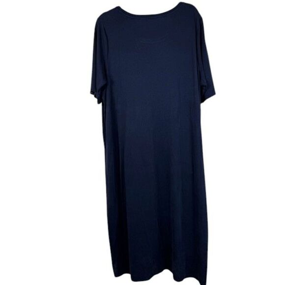 H by Halston Ruched Waist Dress Navy Blue Lightweight Flowy Flattering Size 2X - Picture 4 of 9